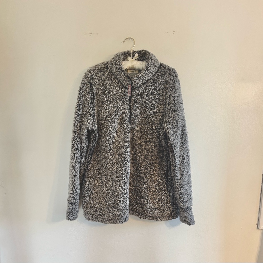 Weatherproof Vintage Cozy Sherpa Faux Fur Pullover 3/4 zip